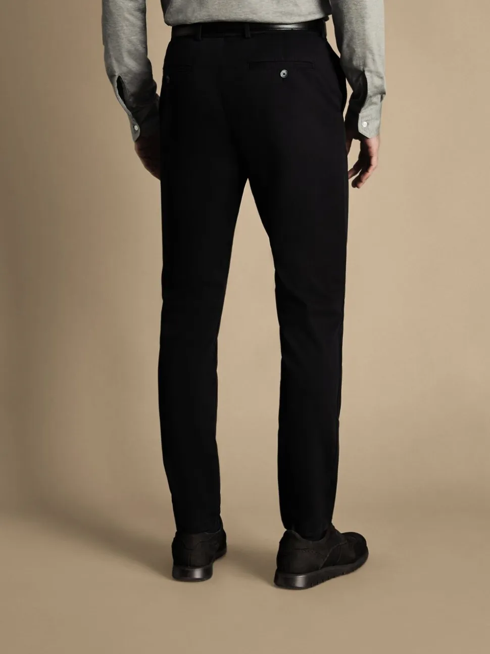 Zwart - Normale Pasvorm - Charles Tyrwhitt - Ultieme strijkvrije Franse slim-fit chino