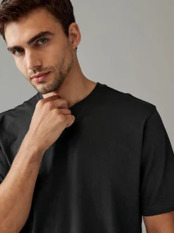 Zwart - Normale Pasvorm - Essential katoenen T-shirts verpakking van 6