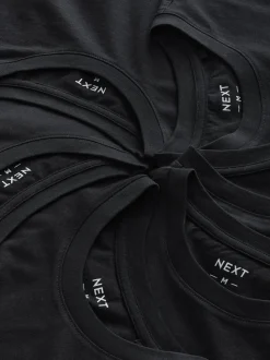 Zwart - Normale Pasvorm - Essential katoenen T-shirts verpakking van 6