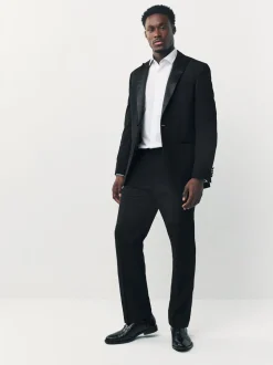 Zwart - Normale Pasvorm - Pantalon in smokingstijl