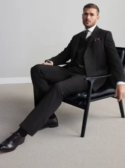 Zwart - Normale Pasvorm - Signature Nova Fides 100% Italian Wool Suit Jacket