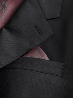 Zwart - Normale Pasvorm - Signature Nova Fides 100% Italian Wool Suit Jacket