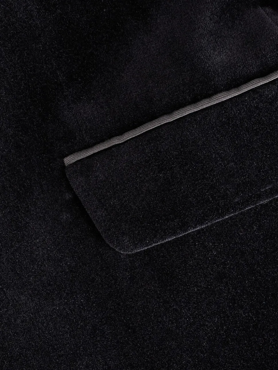Zwart - Normale Pasvorm - Signature Pontoglio Italiaanse fluwelen blazer