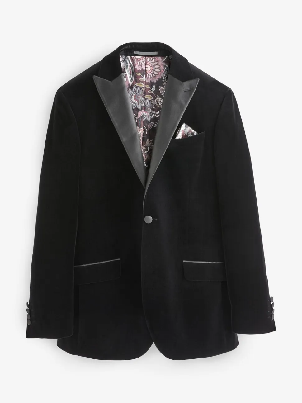 Zwart - Normale Pasvorm - Signature Pontoglio Italiaanse fluwelen blazer