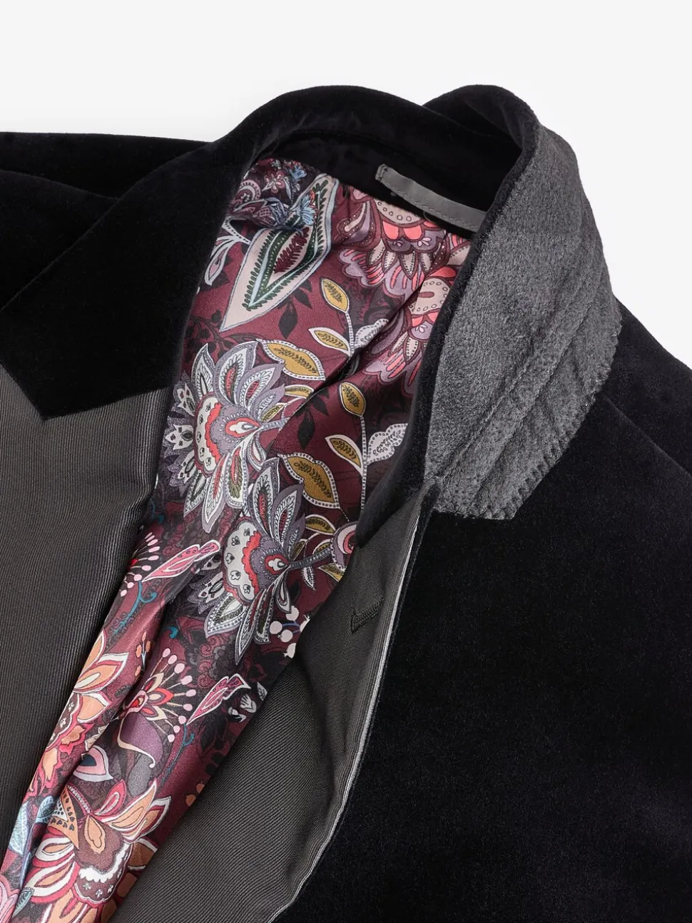 Zwart - Normale Pasvorm - Signature Pontoglio Italiaanse fluwelen blazer