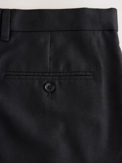 Zwart - Normale Pasvorm - Signature - 100% Wollen broek met Motion Flex-tailleband