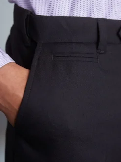 Zwart - Normale Pasvorm - Signature - 100% Wollen broek met Motion Flex-tailleband