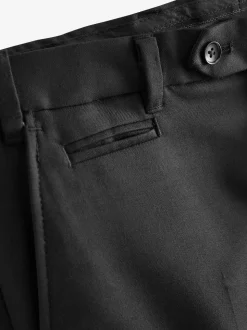 Zwart - Normale Pasvorm - Signature - 100% Wollen broek met Motion Flex-tailleband