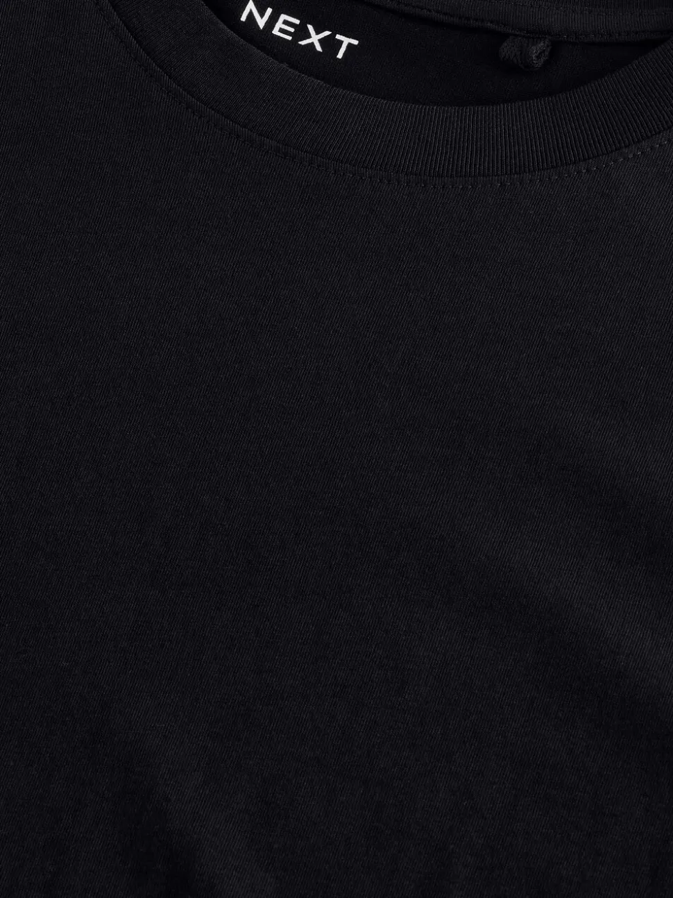 Zwart - Normale Pasvorm - T-shirt met lange mouwen en ronde hals