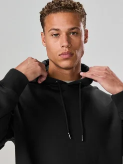 Zwart - Normale Pasvorm - Zwaargewicht Cotton Rich Jersey Hoodie