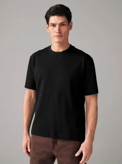 Zwart - Normale Pasvorm - Zwaar T-shirt