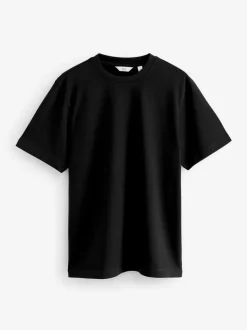 Zwart - Normale Pasvorm - Zwaar T-shirt