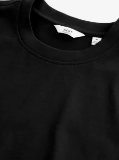Zwart - Normale Pasvorm - Zwaar T-shirt