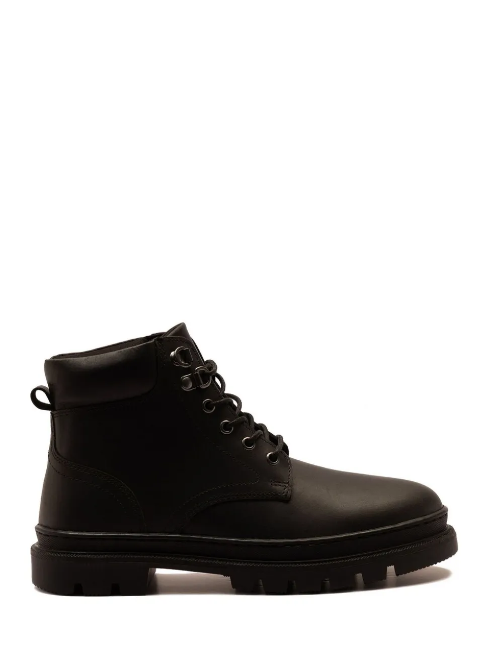 Zwart - Off The Hook Jones Leren Vetersluiting Casual Enkelboots