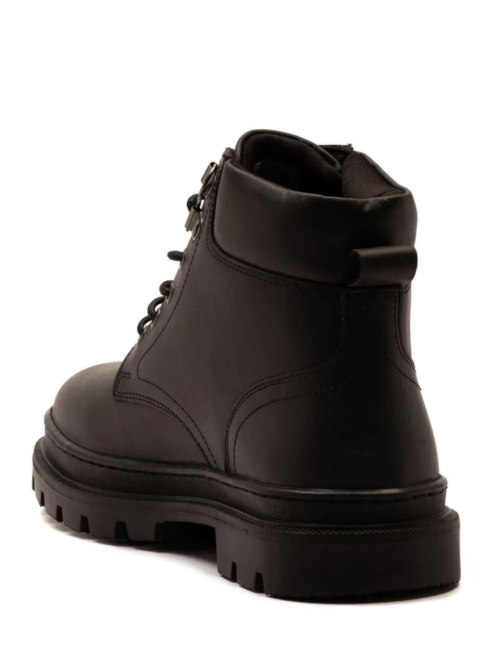 Zwart - Off The Hook Jones Leren Vetersluiting Casual Enkelboots