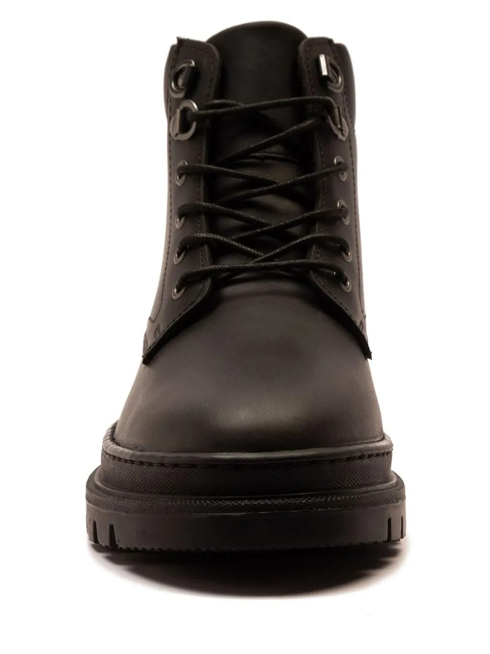 Zwart - Off The Hook Jones Leren Vetersluiting Casual Enkelboots