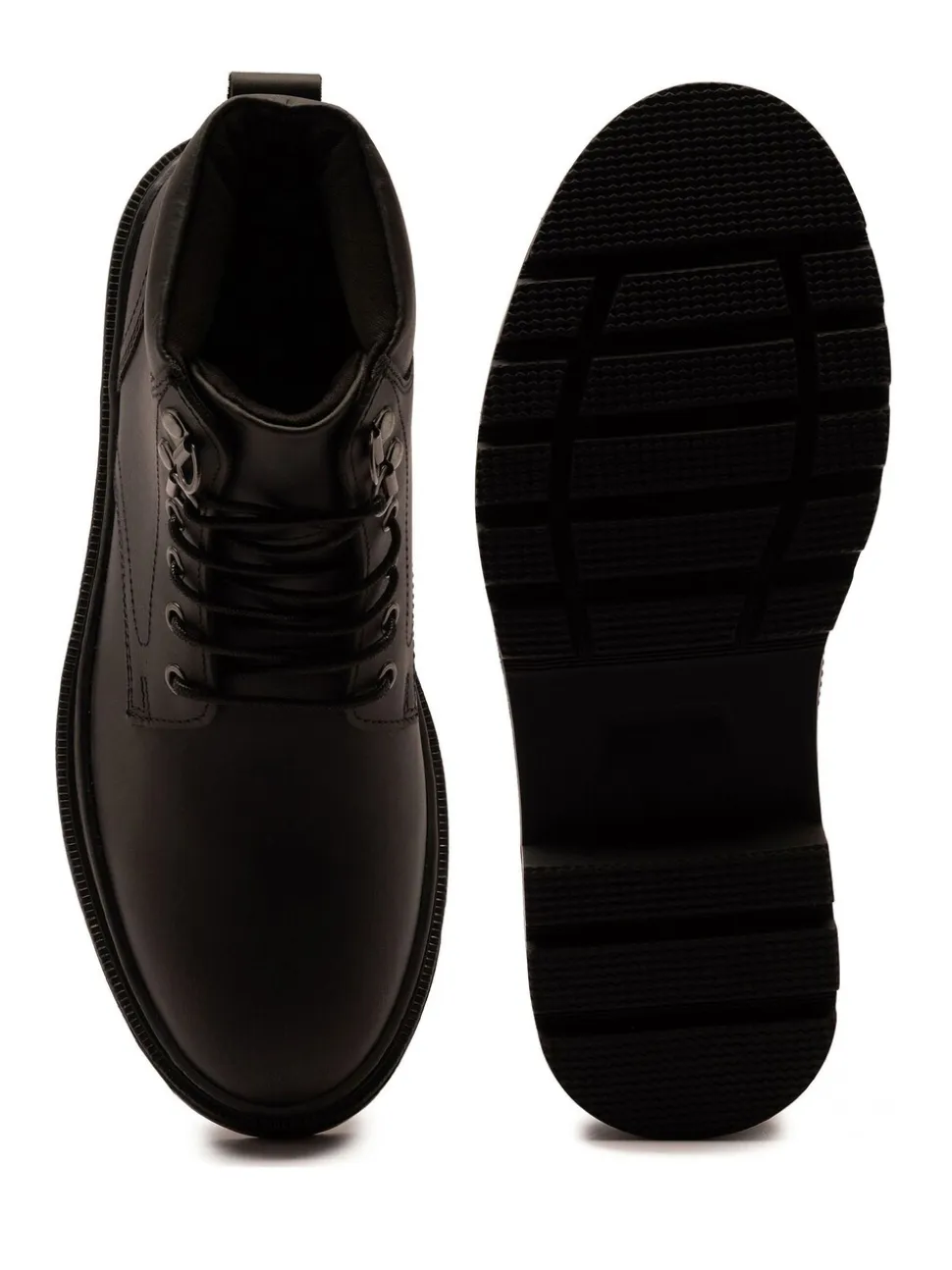 Zwart - Off The Hook Jones Leren Vetersluiting Casual Enkelboots