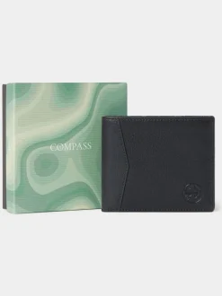 Zwart - Osprey London The Compass leren muntenportemonnee