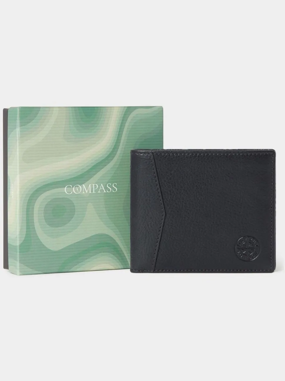 Zwart - Osprey London The Compass leren muntenportemonnee