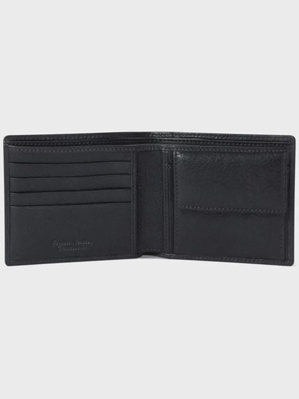 Zwart - Osprey London The Compass leren muntenportemonnee