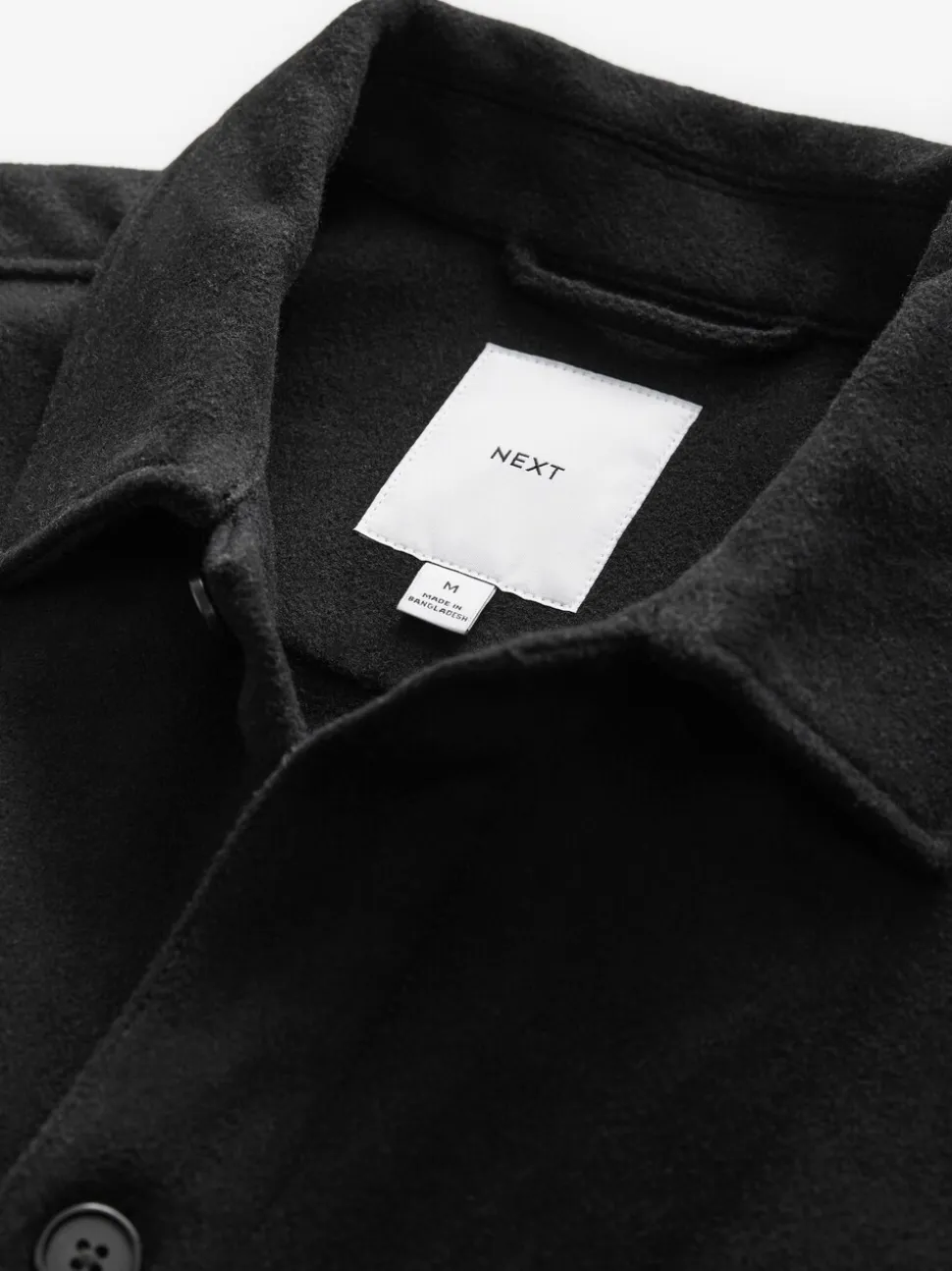 Zwart - Overshirt met twee zakken en wol