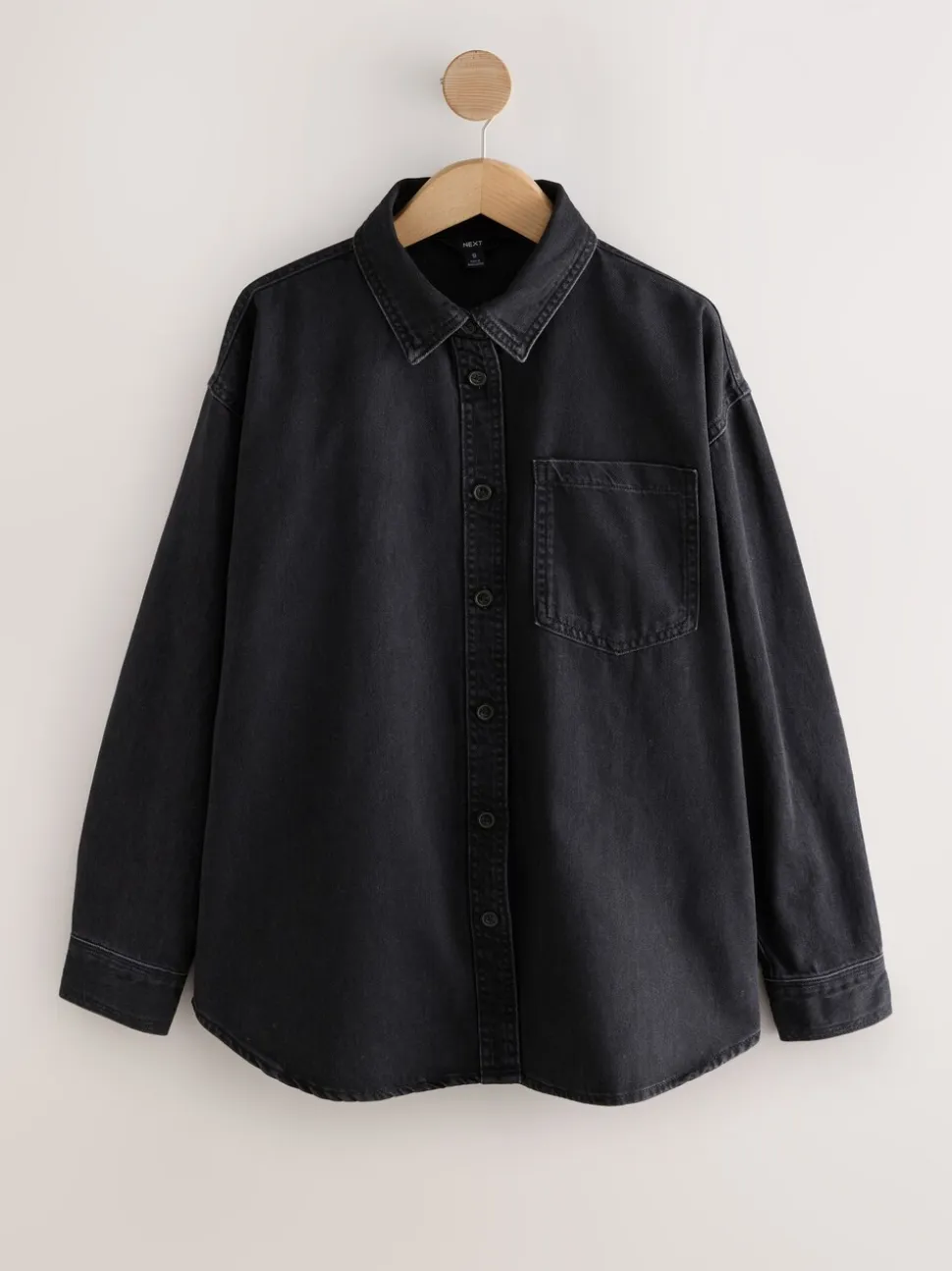 Zwart - Oversized denim overhemd
