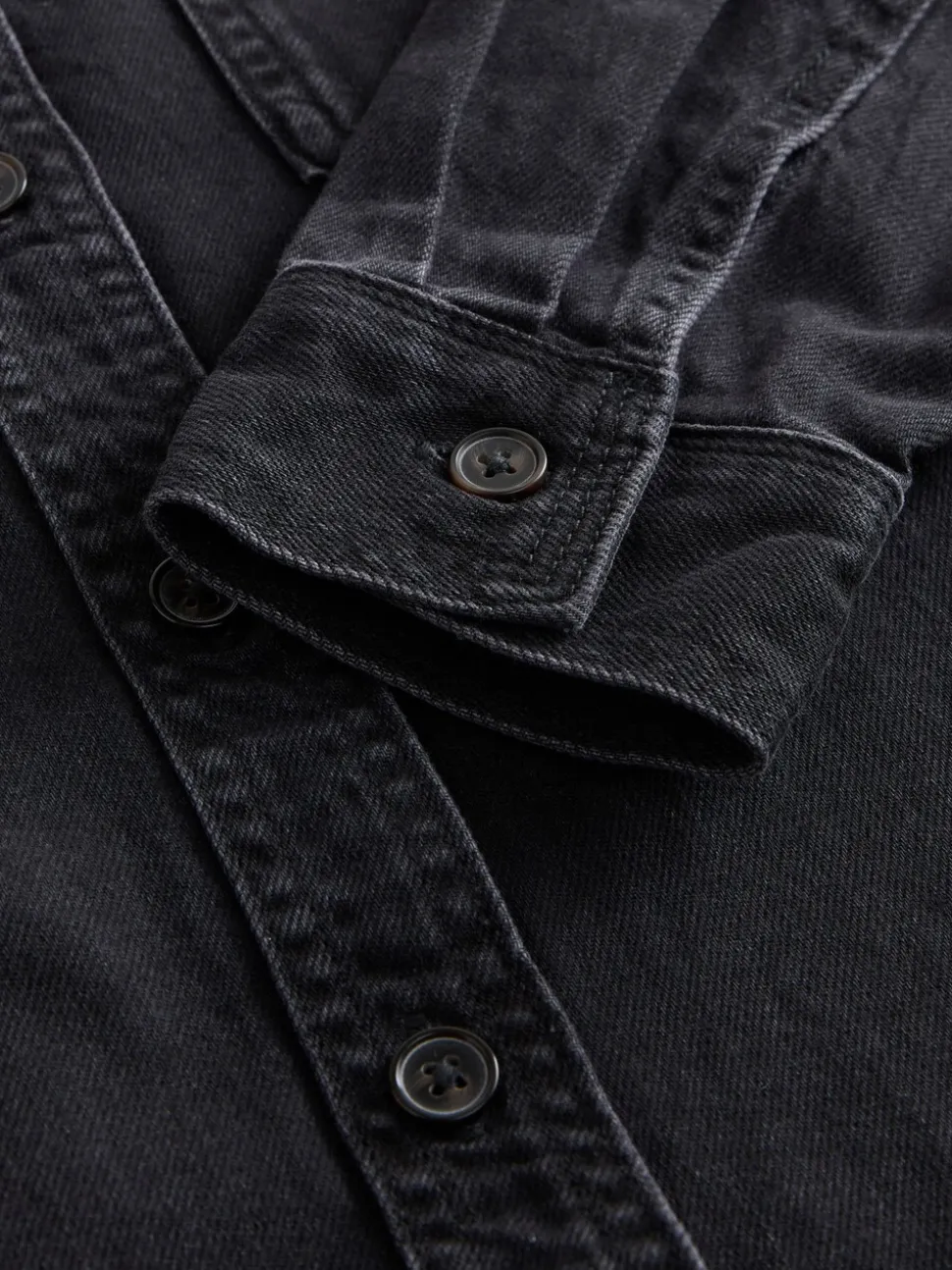 Zwart - Oversized denim overhemd