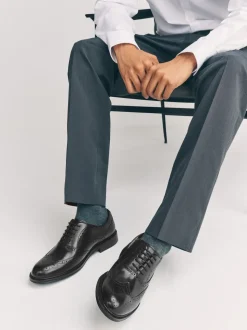 Zwart - Oxford Wingcap Leather Shoes
