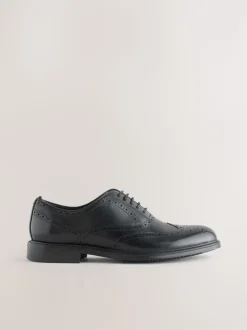 Zwart - Oxford Wingcap Leather Shoes