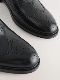 Zwart - Oxford Wingcap Leather Shoes