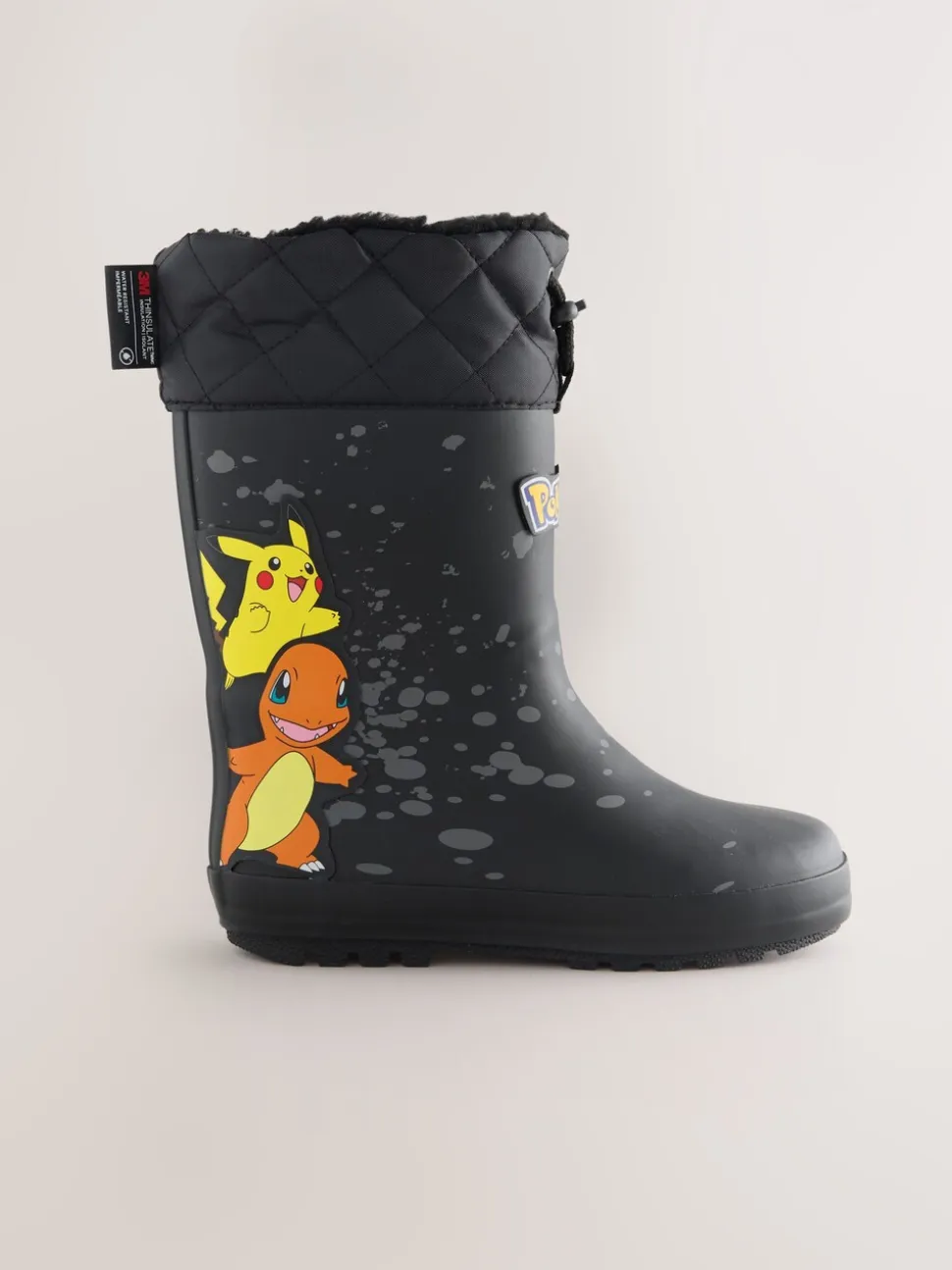 Zwart - Pokemon warme gevoerde Laarzen met kraag