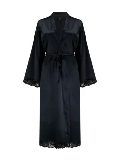 Zwart - Pour Moi Dusk Satin Kimono Sleeve Midi Gown