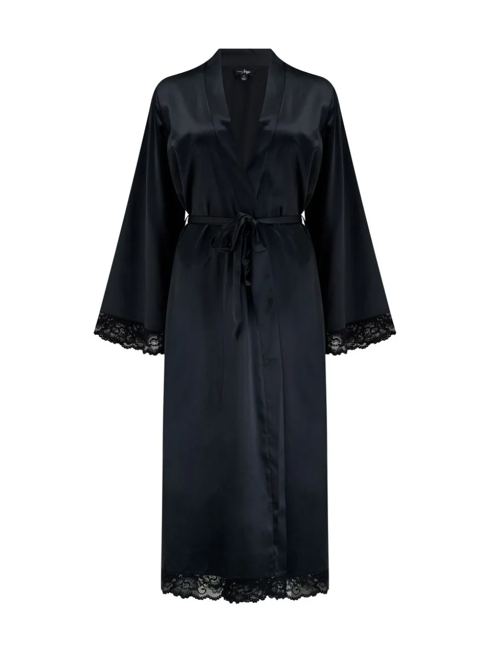Zwart - Pour Moi Dusk Satin Kimono Sleeve Midi Gown