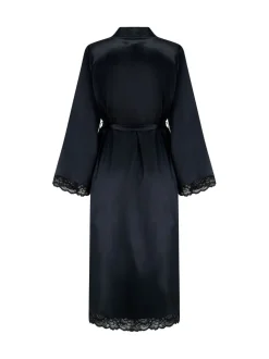 Zwart - Pour Moi Dusk Satin Kimono Sleeve Midi Gown