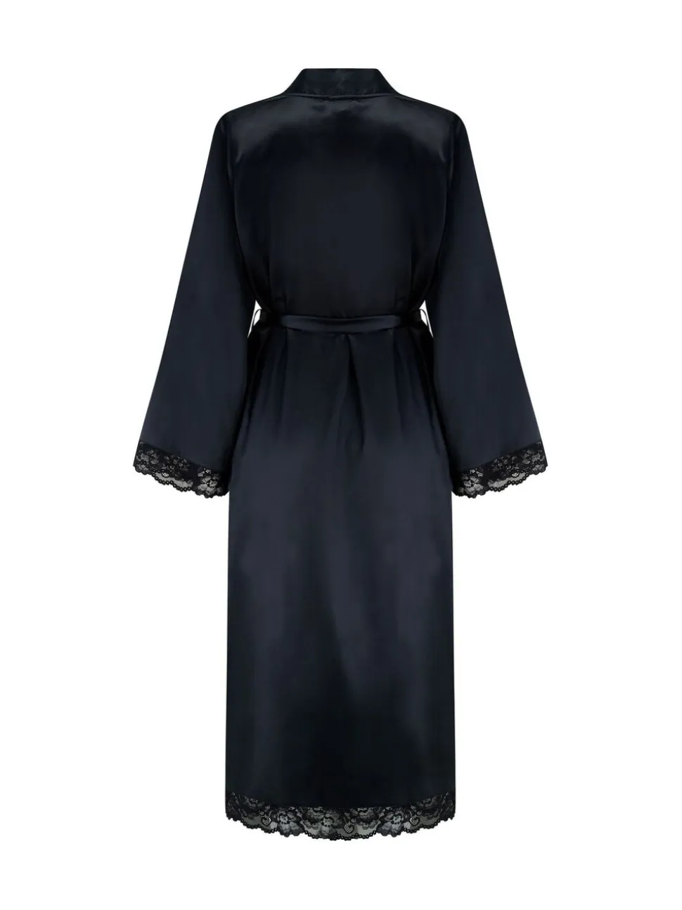 Zwart - Pour Moi Dusk Satin Kimono Sleeve Midi Gown