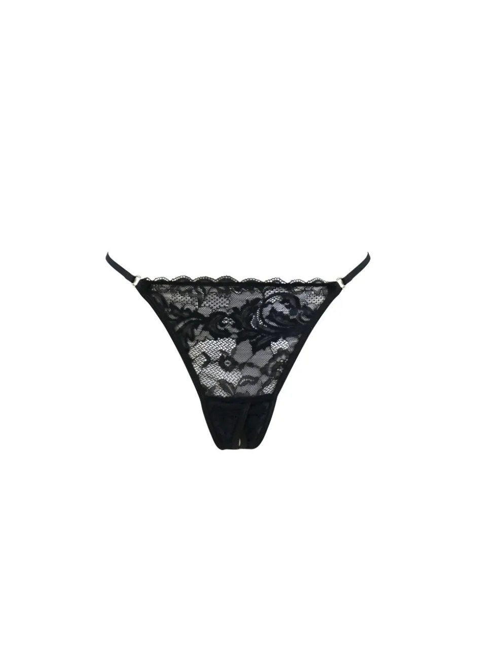 Zwart - Pour Moi For Your Eyes Only string met hoge taille zonder kruis