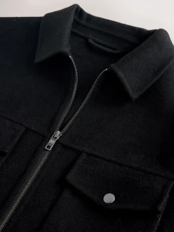 Zwart - Premium zacht aanvoelend jack met hoog wolgehalte