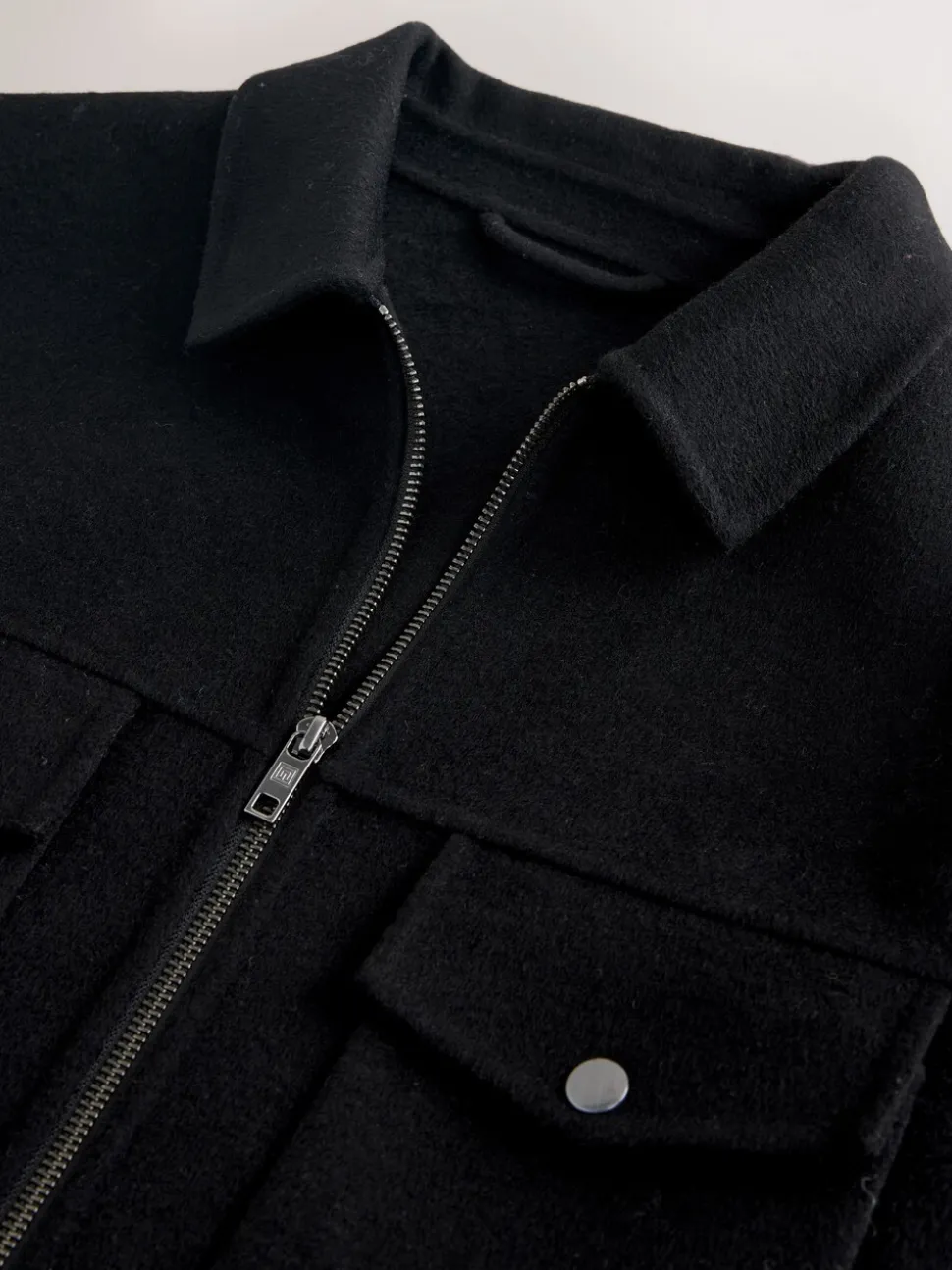 Zwart - Premium zacht aanvoelend jack met hoog wolgehalte