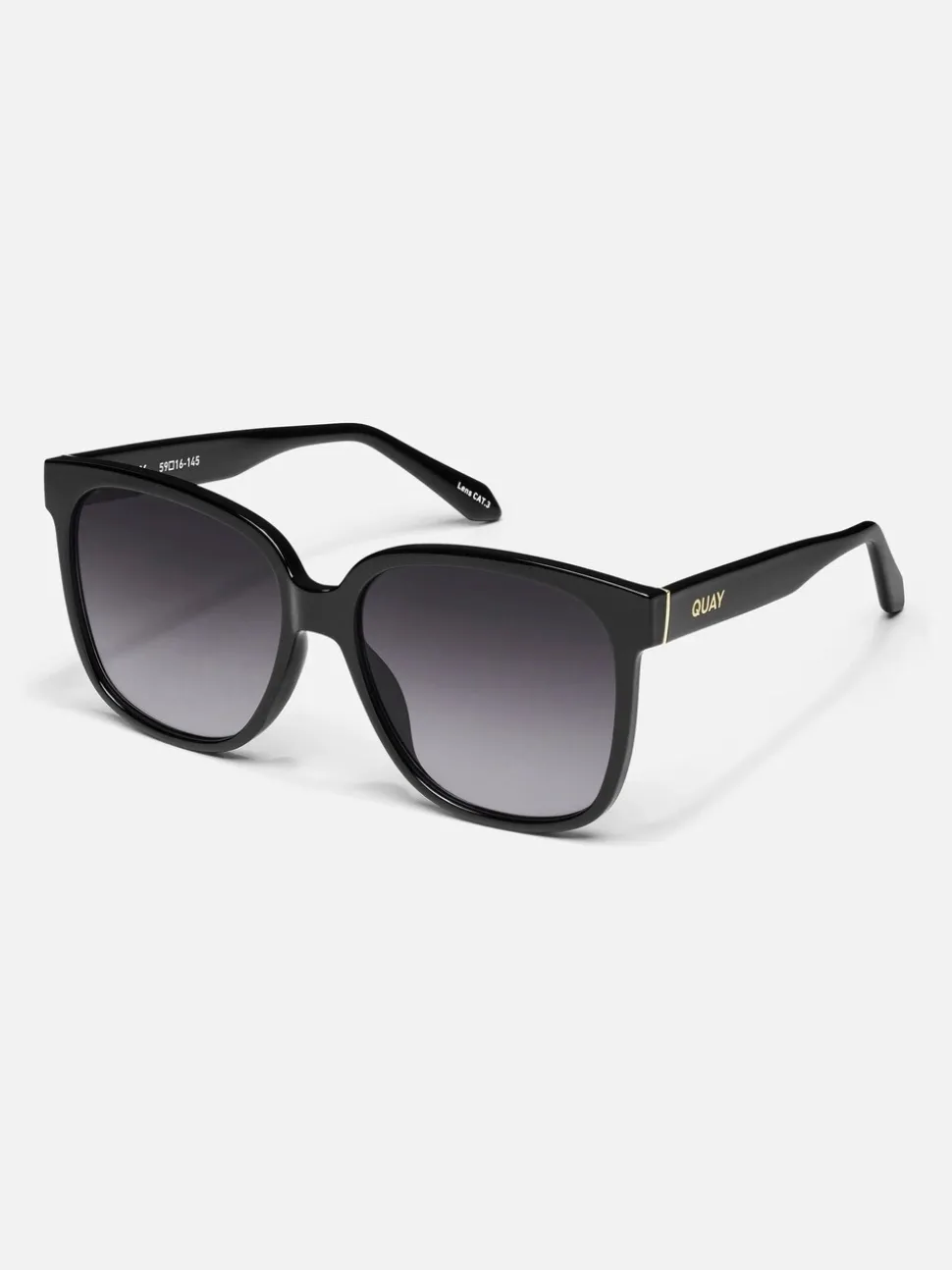Zwart - QUAY Wide Awake Sunglass