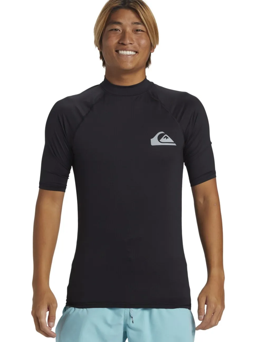 Zwart - Quiksilver UPF50 uv-werend hemdje met korte mouwen