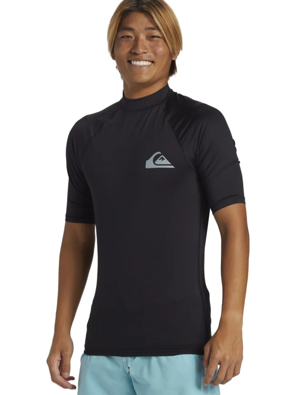 Zwart - Quiksilver UPF50 uv-werend hemdje met korte mouwen