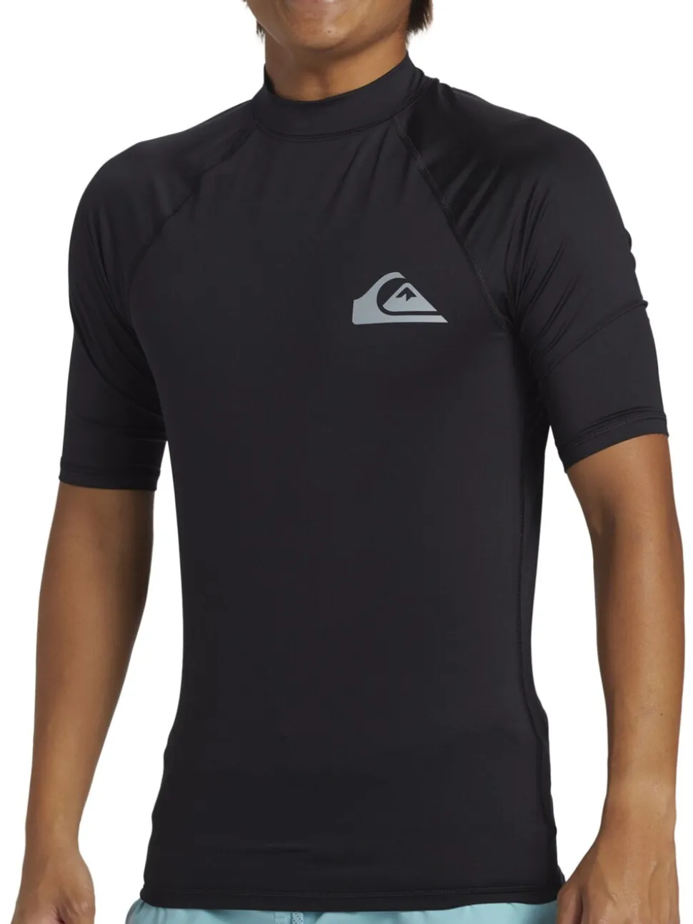 Zwart - Quiksilver UPF50 uv-werend hemdje met korte mouwen