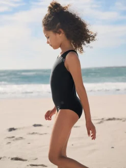 Zwart - Racerback Swimsuit (3-16yrs)