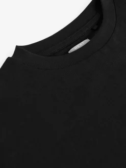 Zwart - Rechthoekig T-shirt (3-16 jr)