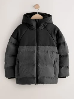 Zwart - Reflecterende, regenbestendige microfleece gevoerde jas (3-16jr)