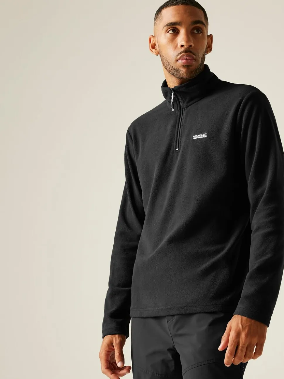 Zwart - Regatta Thompson fleece met rits bij de hals