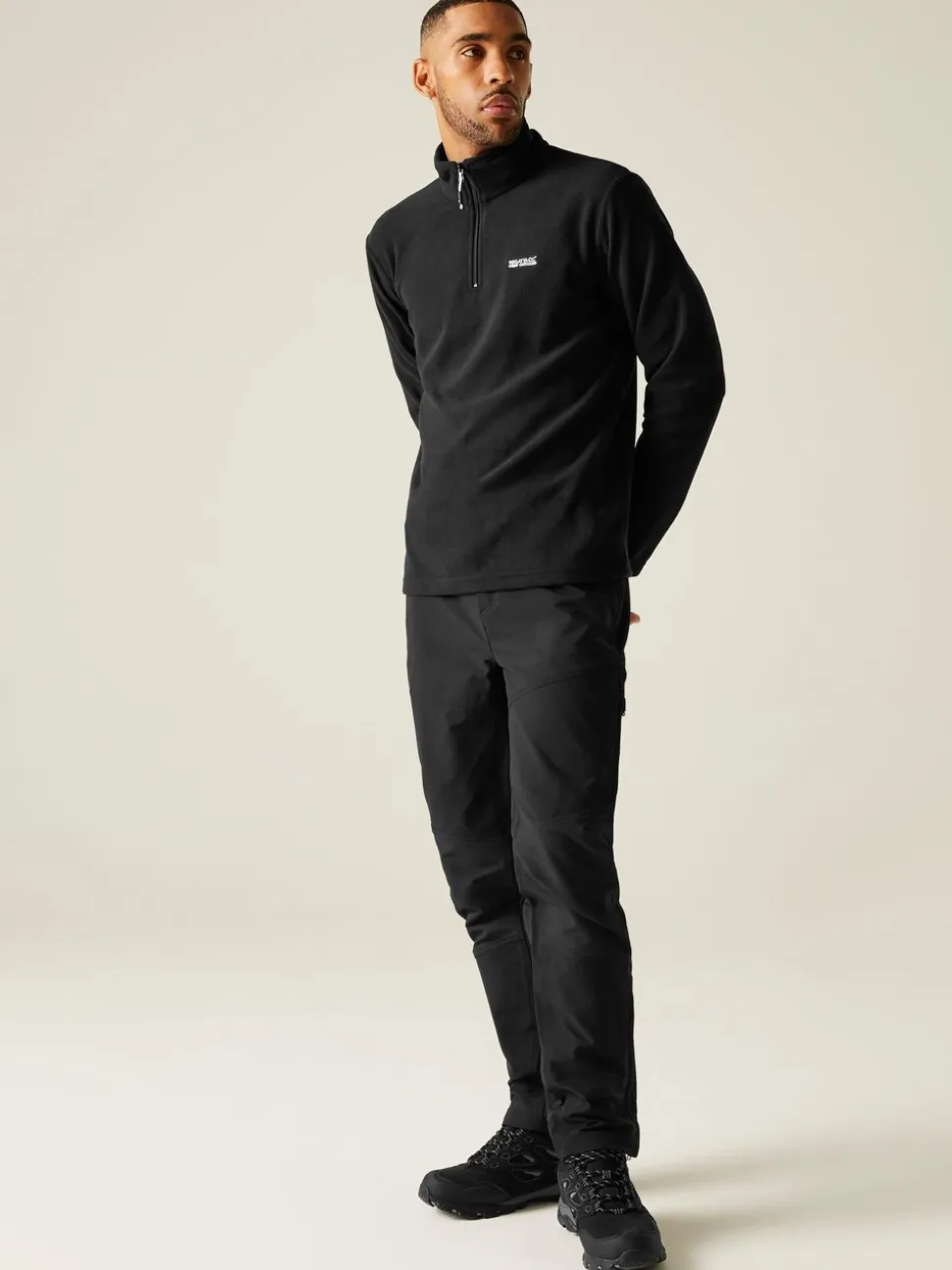 Zwart - Regatta Thompson fleece met rits bij de hals