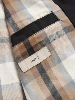Zwart - Regenbestendig Harrington jack met geruite voering