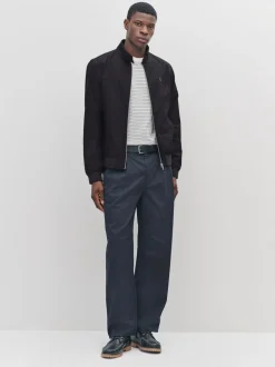 Zwart - Regenbestendig Harrington jack met geruite voering