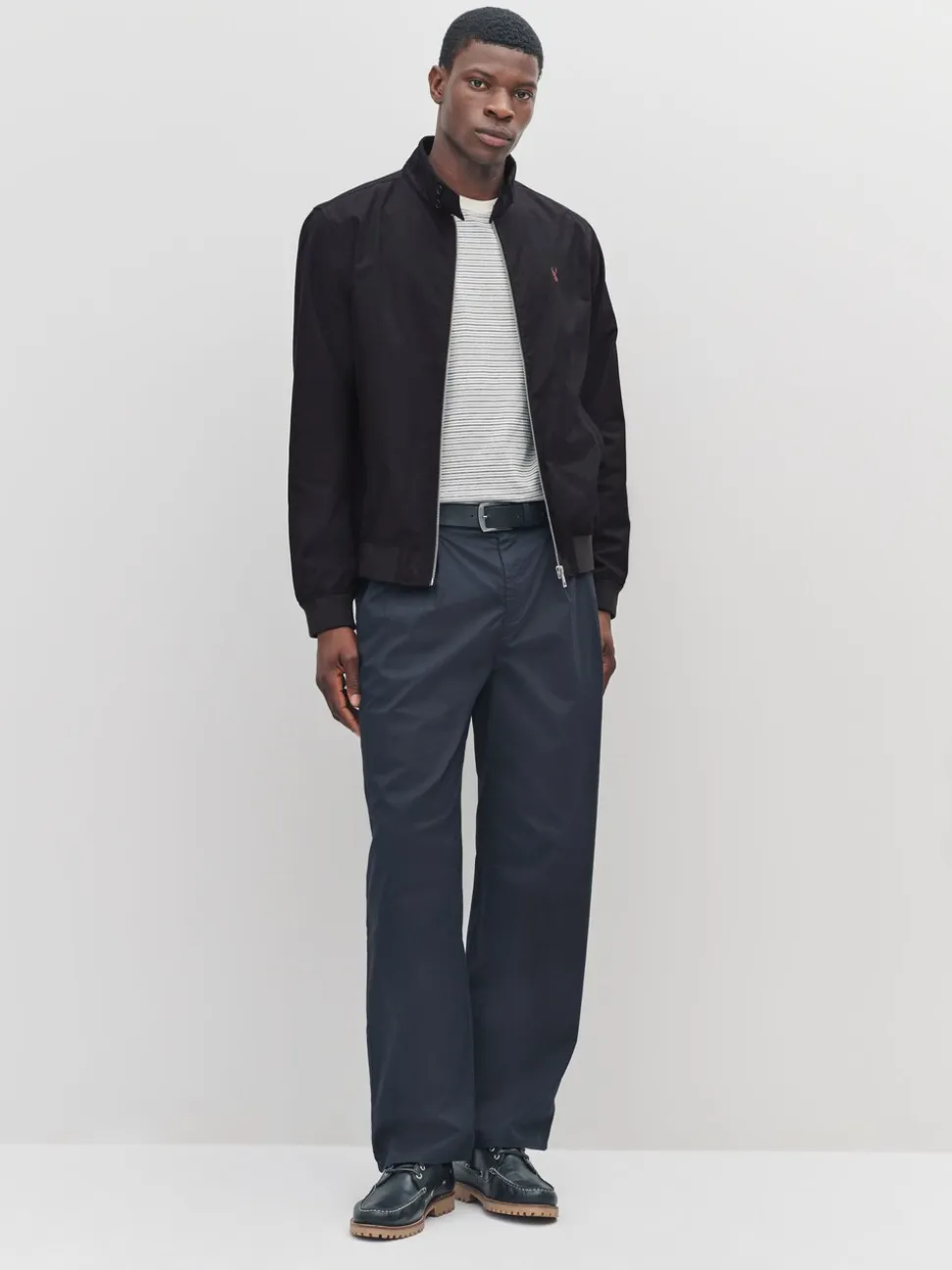 Zwart - Regenbestendig Harrington jack met geruite voering